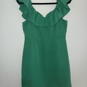 Elegant Green Ruffle Dress